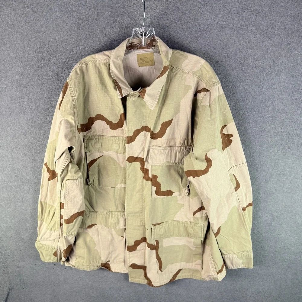 US‎ Army Mens Combat Coat Desert Camo Jacket Large Regular Ripstop Military